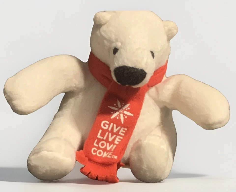 Coca Cola Polar Bear Mini Small Plush Brand New Give Live Love Coke Christmas - Image 1 of 4