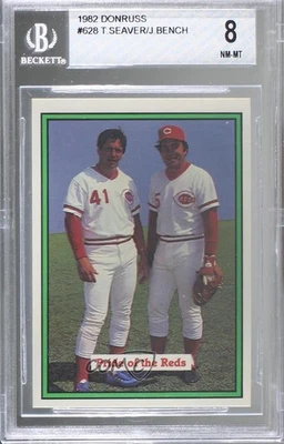 1982 Donruss Johnny Bench Tom Seaver #628 BGS 8 HOF - Image 1 of 2