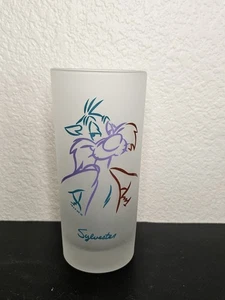 1995 Looney Tones Warner Bros Frosted Glass Sylvester Cat - Picture 1 of 7