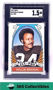 1972 Topps Willie Brown #285 Football Oakland Raiders SGC 1.5 High Series - Picture 1 of 2