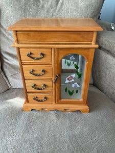 Vintage Wood Jewellery Box + Drawers - Bild 1 von 10