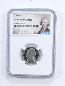 1990-S PF70 Jefferson Nickel NGC Special Lbl *0000 - Picture 1 of 5