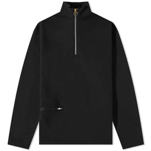 BARBOUR Gold Standard Flood Half Zip Jumper Mens Size UK Medium Black NEW - Picture 1 of 6