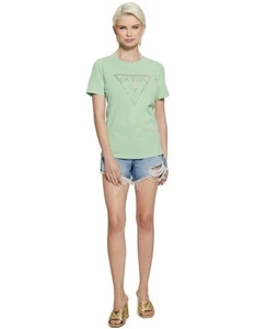 Guess Ss Cn Vintage Logo Stones Tee in Green New With Tags Size M - Picture 1 of 4