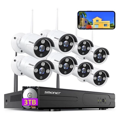 Sistema de Cámara de Seguridad Inalámbrica,SMONET 1080P 8 Canales Vigilancia Hogar DVR Foto 1 de 4