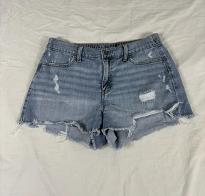 Aerie pantaloncino donna blu elastico in vita effetto invecchiato taglio denim M - Foto 1 di 10
