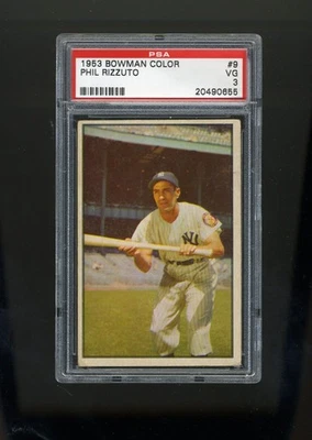 1953 Bowman Baseball #9 Phil Rizzuto PSA 3  NY Yankees - Image 1 of 2