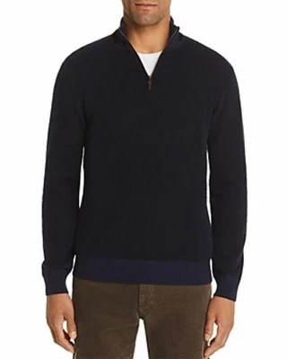 The Men's Store Wool Blend Half-Zip Boucle Sweater Navy-Small - Image 1 of 2