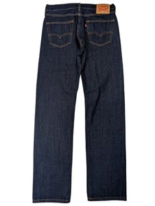 Levis 505 Jeans Herren 33x34 Blau Denim Dark Rinse Wash Straight Leg 100% Baumwolle - Bild 1 von 12
