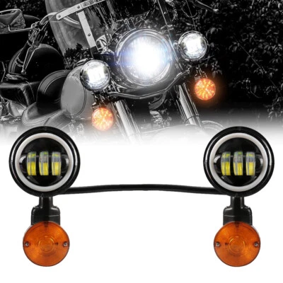 LED Passing Turn Signal Lights Bar for Yamaha V Star 650 950 1100 Custom Classic - Image 1 of 4