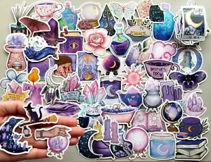 100 x PVC Stickers GIRLY MAGIC Mindfulness Spiritual Witch Halloween Card Making - Picture 1 of 5