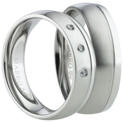 Ring Freundschaftsringe Partnerringe Verlobungsringe Edelstahl Silber mit Gravur - Bild 1 von 4