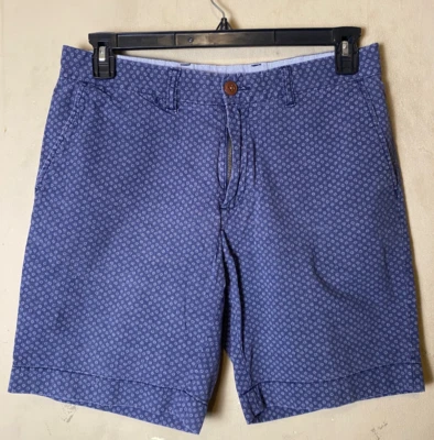 TOMMY HILFIGER Hombre 9" MICRO-FLORAL ESTAMPADO AZUL ALGODÓN SHORTS TALLA 32 Foto 1 de 4
