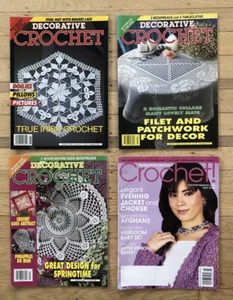 Mixed Lot of 3 Vintage DECORATIVE CROCHET + 1 CROCHET! Magazines 1990s 2000s - Bild 1 von 5