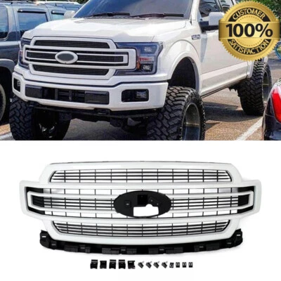 Oxford White Front Bumper Grille Grill New For 2018-2020 Ford F-150 F150 Limited - Image 1 of 4