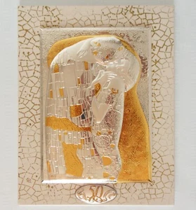 GOLDENE HOCHZEIT 50. HOCHZEITSTAG GUSTAV KLIMT DER KUSS SILBERBILD - Bild 1 von 6