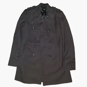 Bardot Black Coat Long Sleeves Buttons Size 10 - Picture 1 of 6