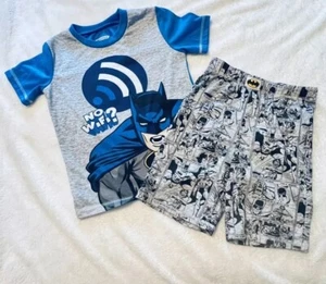 Batman Comic Strip Pajama Set PJ's Boys Size S (6/7) Loose Fit Poly - Picture 1 of 4