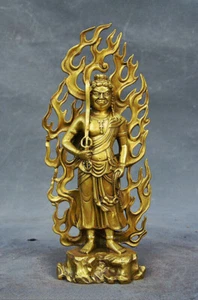Chinese Brass Copper Acala Fudosan Acalanatha Wisdom King Aryaacalanatha Statue - Picture 1 of 8