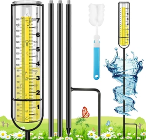 Rain Gauge Outdoor, Rain Gauges with Metal Stake for Yard, Upgraded Large Clear - Picture 1 of 12