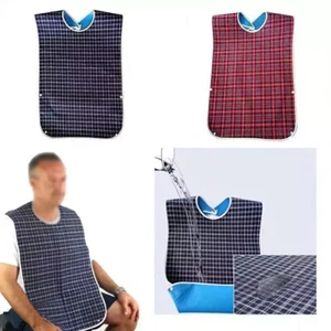 2pcs Adult Elderly Disable Mealtime Bib Clothing Protector Waterproof Apron - Picture 1 of 9