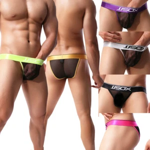 Para Hombres Malla Transparente Cintura Bolsa Abultada Calzoncillos de Cadera Tanga Tanga Ropa Interior - Imagen 1 de 36