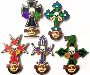 2009 HARD ROCK CAFE WASHINGTON DC SKULL CROSS SERIES COMPETITION (5) PIN LE SET - Bild 1 von 6