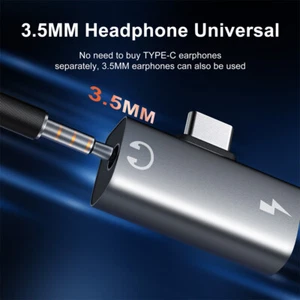 For Meta Quest 3S VR 2 IN 1 Audio Adapter 3.5mm T-Charging Headset Converter New - Photo 1 sur 9