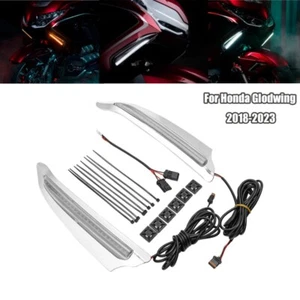 Chrome Front Lighted Vent Trim LED Turn Signal For Honda Goldwing GL1800 2018-UP - Picture 1 of 12