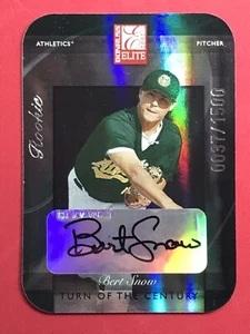 2002 Donruss Elite Turn Of The Century Die Cut Auto Bert Snow RC Rookie 37/1500 - Picture 1 of 4