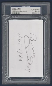 BOBBY HULL AUTOGRAPH HOF 1983 INDEX CARD PSA/DNA AUTHENTIC AUTOGRAPH  36593 - Picture 1 of 2