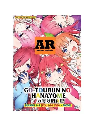 Anime DVD Gotoubun no Hanayome Season 1+2 +Movie (Ep 1-24 end) (English Dub)