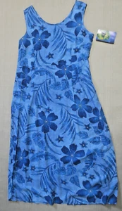 Jams World Hawaii Janice Dress Sleeveless Pockets Rayon Large NWT Lanikai Blue - Picture 1 of 4