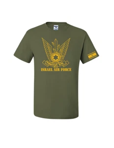 Israel Air forces T-shirt military green tee Israeli yellow design tee - Picture 1 of 2