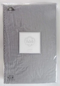 NEW Piu Belle Portugal Gray Cotton Linen Tablecloth Lace Crochet Edge 60" x 104" - Imagen 1 de 7