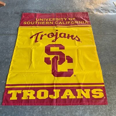 Vintage University of Southern California Trojans SC USC Flag Banner 36" x 27" - Image 1 of 4