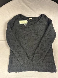 Maglione Sonoma nero donna grande stile vita manica lunga collo a V poliestere nuovo con etichette - Foto 1 di 7