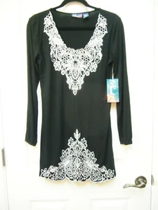 Nuevo Top Phool Bordado Negro Blanco Talla S Nuevo Con Etiquetas - Imagen 1 de 7