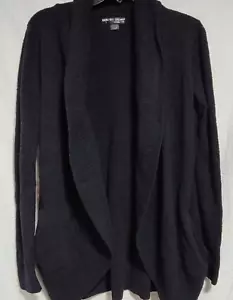 Barefoot Dreams CozyChic Lite Circle Cardi Black Size S Nylon Rayon Soft - Picture 1 of 6