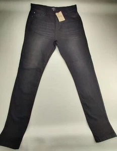 Boohoo Herren 40x35 Tall Super Skinny Washed Schwarz Stretch Knopfleiste Jeans - Bild 1 von 11