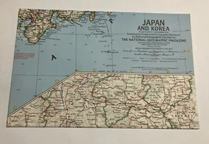 MAPA VINTAGE DE JAPÓN Y COREA National Geographic diciembre 1960 - Imagen 1 de 3