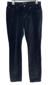 Eileen Fisher Womens size 4 Velvet Pants Black Straight Leg Mid Rise cotton slim - Picture 1 of 12
