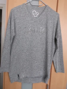 Damenpullover Größe S - mit Glitzerschrift - Bild 1 von 4