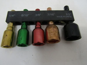 NIB 5 PC COLOR CODED HEX SOCKET SET TOOL - Picture 1 of 2