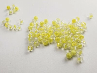 Edle böhmische Glasperlen Kugeln zart gelb 3,7 mm aus Neu Gablonz 30 g (116/3) - Bild 1 von 3