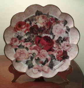NEW FRANKLIN MINT VICTORIAN ROSE BOUQUET HEIRLOOM COLLECTOR DECORATIVE PLATE - Picture 1 of 3