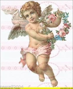 Vintage Bügelbilder Angel Engel Gemälde Struktur  DIN A4 NO. 377 - Bild 1 von 1