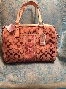 NWT Rare Coach Sig Stripe Python Satchel Retail $358 **SEE ALL MY ITEMS** - Picture 1 of 7