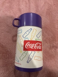 Aladdin Coco Cola Thermos White and Purple New From 1996 - Picture 1 of 6