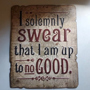 Letrero metálico Harry Potter "Lo juro solemnemente" 12" x 9,5" muy buen estado  - Imagen 1 de 3